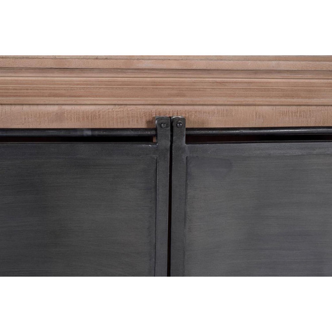Geschirrschrank mit 6 Schubladen Holz, Eisen Braun 200x45x90cm