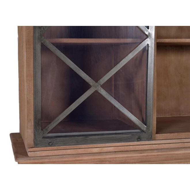 Geschirrschrank mit 6 Schubladen Holz, Eisen Braun 200x45x90cm