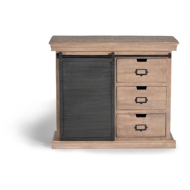 Anrichte mit 3 Schubladen Holz, Eisen Braun 100x40x85cm