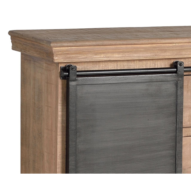 Anrichte mit 3 Schubladen Holz, Eisen Braun 100x40x85cm