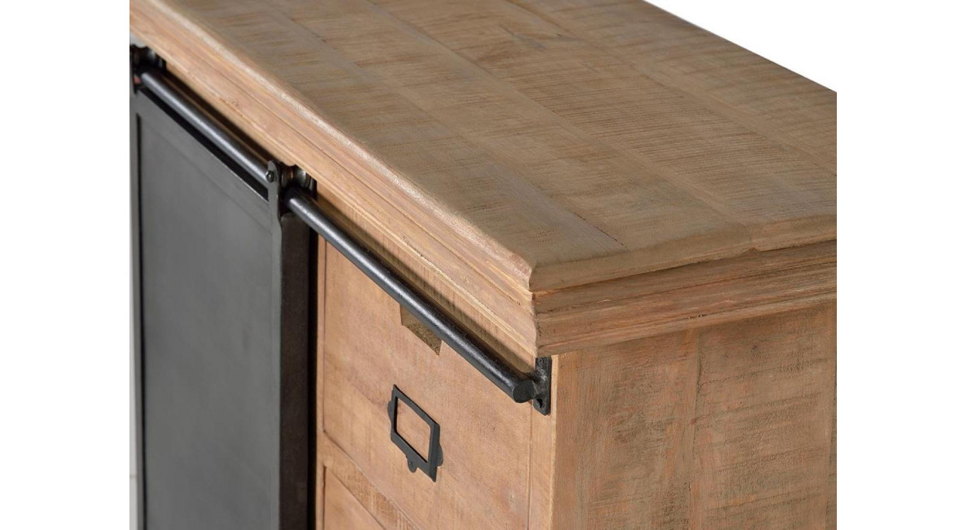 Anrichte mit 3 Schubladen Holz, Eisen Braun 100x40x85cm