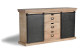 Truhe mit 3 Schubladen Holz, Eisen Braun 160x40x85cm