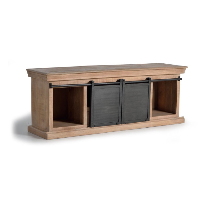 TV-Möbel mit 3 Schubladen Holz, Eisen Braun 150x40x55cm