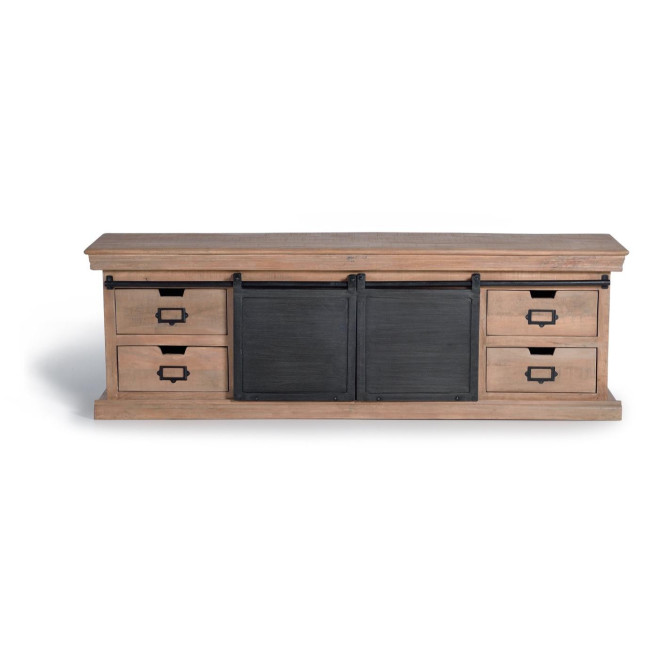 TV-Möbel mit 4 Schubladen Holz, Eisen Braun 170x40x55cm
