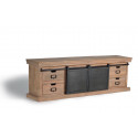Soporte de TV de madera con 4 cajones, hierro marrón 170x40x55cm