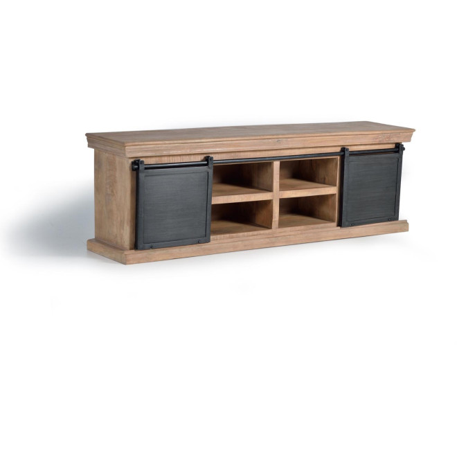 TV-Möbel mit 4 Schubladen Holz, Eisen Braun 170x40x55cm
