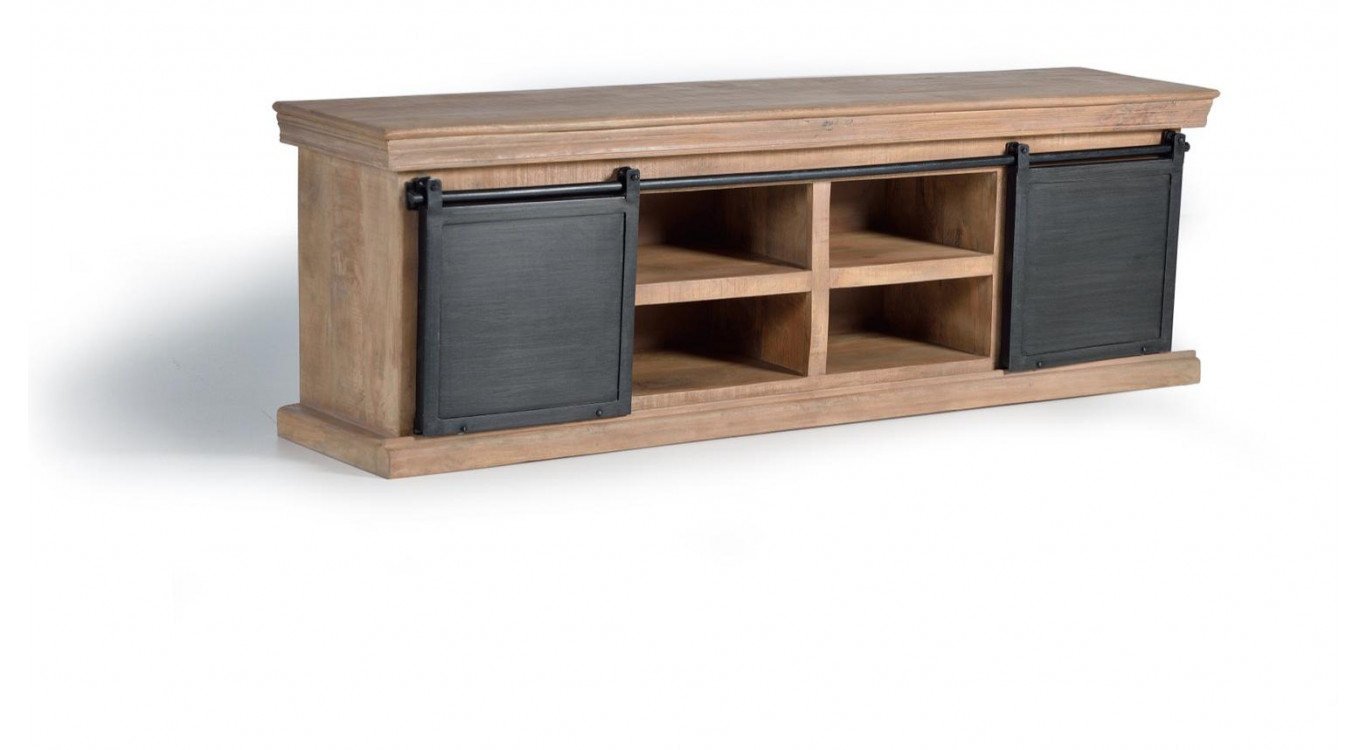 TV-Möbel mit 4 Schubladen Holz, Eisen Braun 170x40x55cm