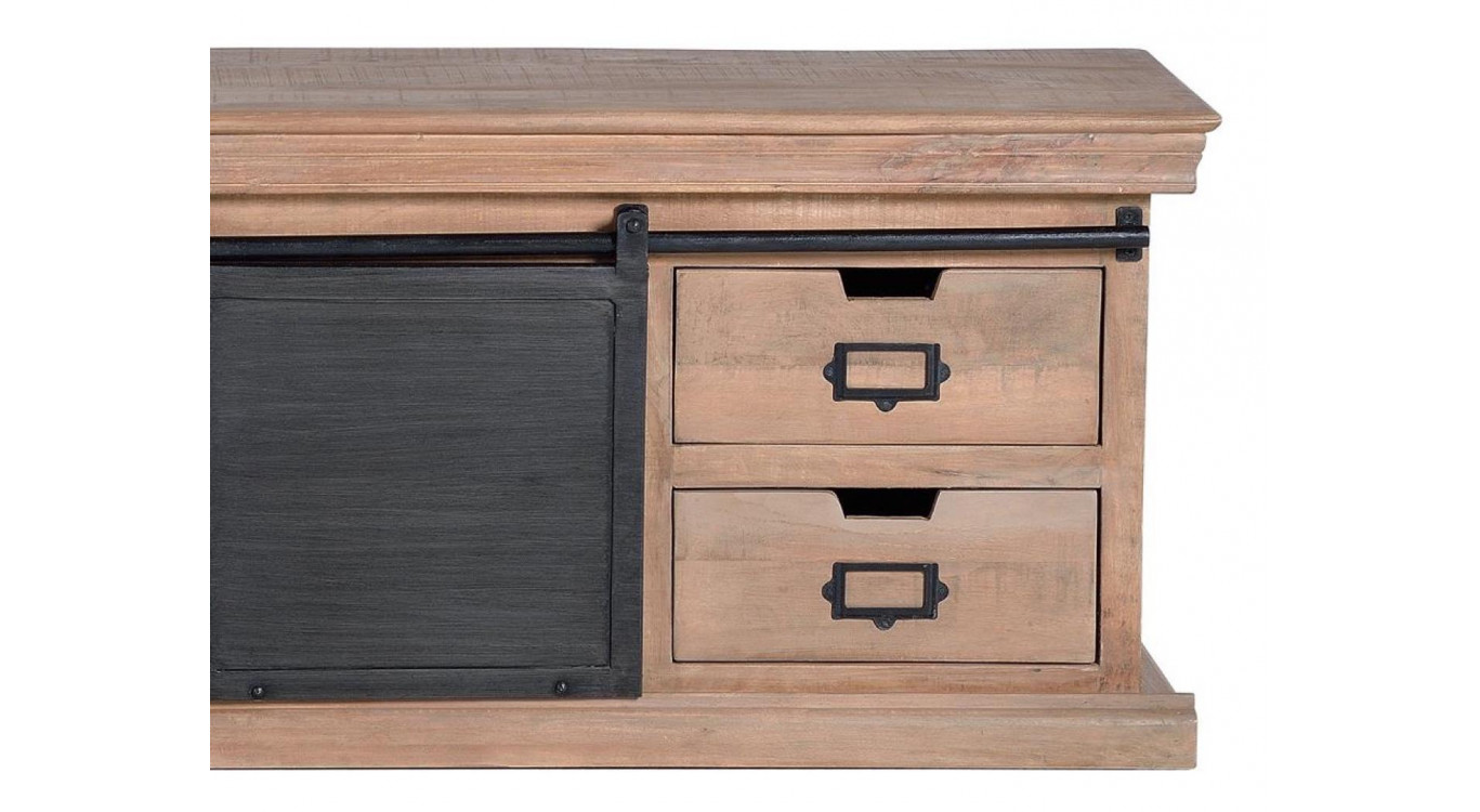 TV-Möbel mit 4 Schubladen Holz, Eisen Braun 170x40x55cm
