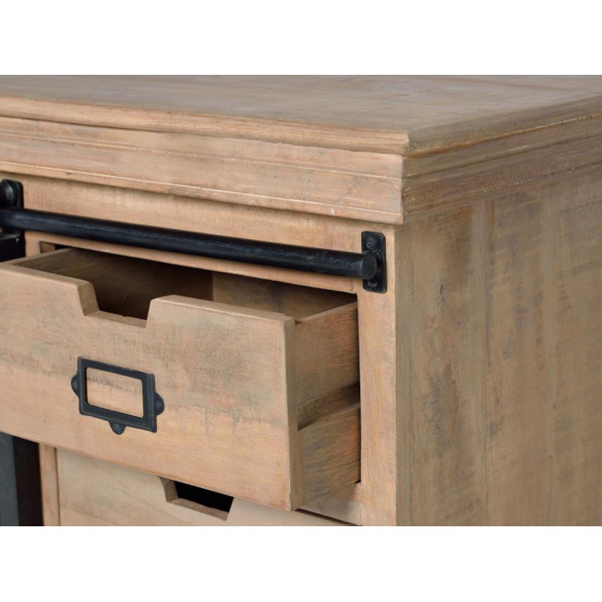 Meuble TV 4 Tiroirs Bois, Fer Marron 170x40x55cm