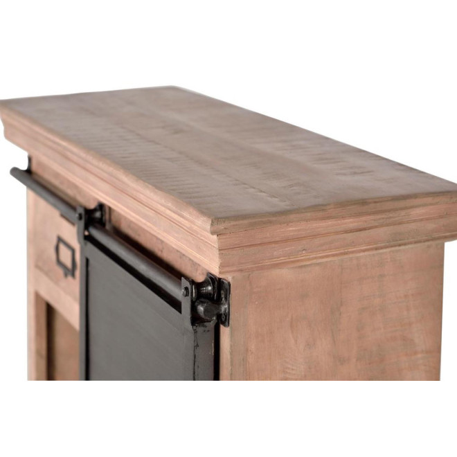 Buffet 2 Tiroirs Bois, Fer Marron 85x32x85cm
