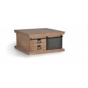 Couchtisch 4 Schubladen Holz, Eisen Braun 90x90x45cm