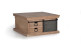Couchtisch 4 Schubladen Holz, Eisen Braun 90x90x45cm