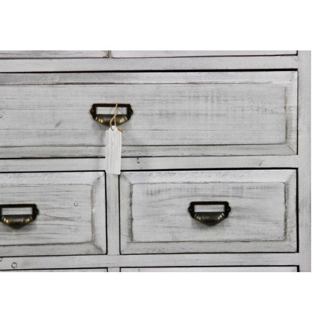 Sideboard Geschirrschrank Aufbewahrung Holz 5 Schubladen Cerusé Weiß 81x35x169cm