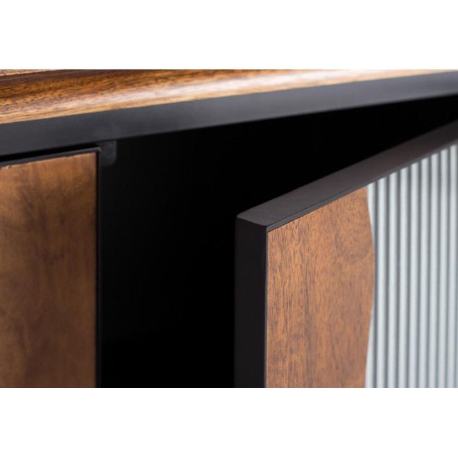 Buffet Bois, Fer Noir 87x37x90cm