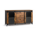 Aparador 3 cajones Madera, Hierro Negro 150x40x80cm
