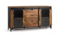 3-drawer sideboard Wood, Black Iron 150x40x80cm