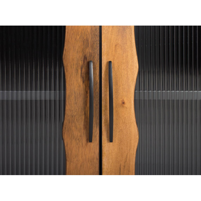 Truhe 6 Schubladen Holz, Eisen Schwarz 190x40x80cm