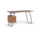 Scrivania a 3 cassetti in legno e ferro marrone 147x63x80cm