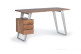 Schreibtisch 3 Schubladen Holz, Eisen Braun 147x63x80cm