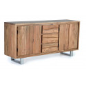 Aparador 3 Cajones Madera y Hierro Marrón 172x45x82cm