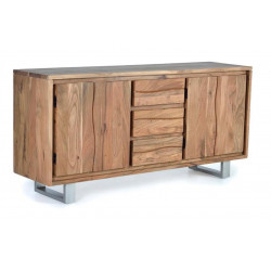 Truhe 3 Schubladen Holz, Eisen Braun 172x45x82cm
