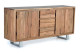 Bahut 3 Tiroirs Bois, Fer Marron 172x45x82cm