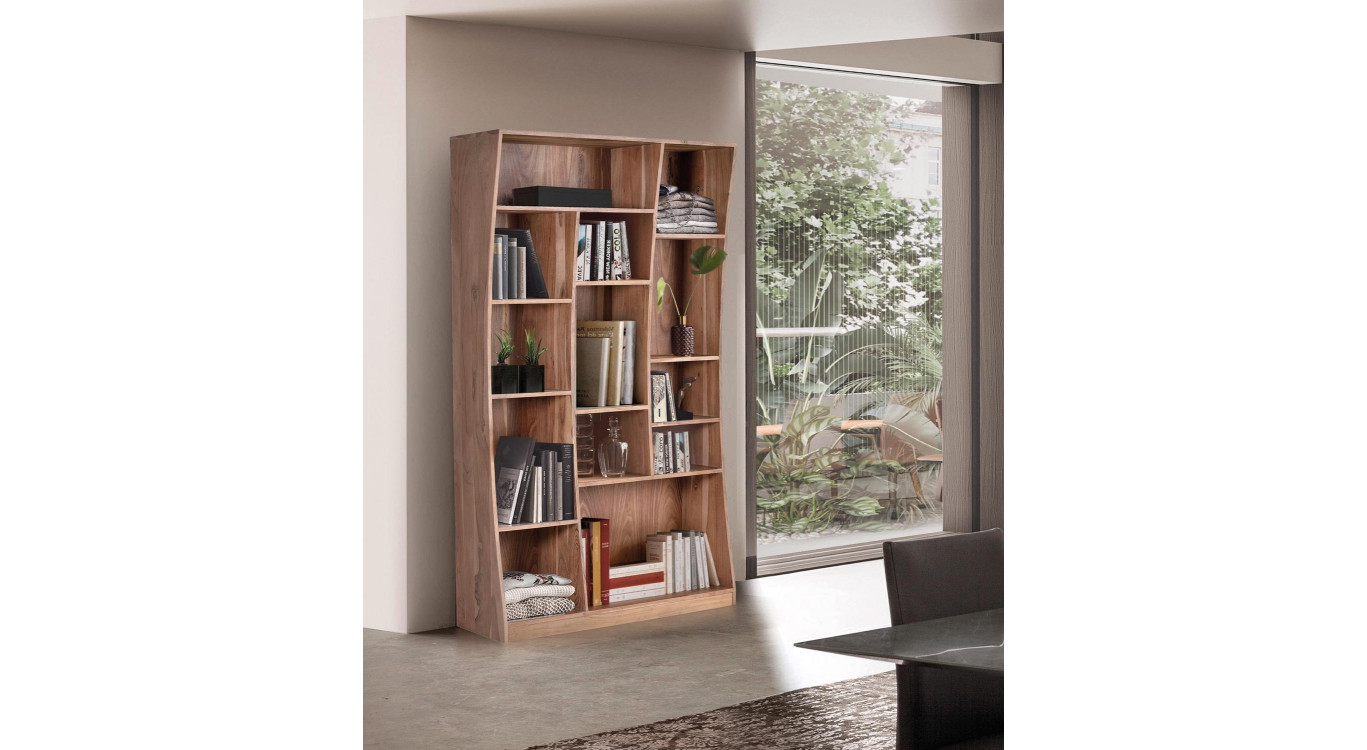 Bibliothèque Bois Marron 120x38x200cm