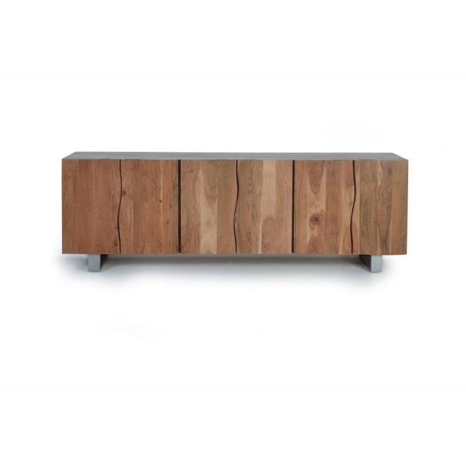 Truhe Holz, Eisen Braun 220x45x74cm