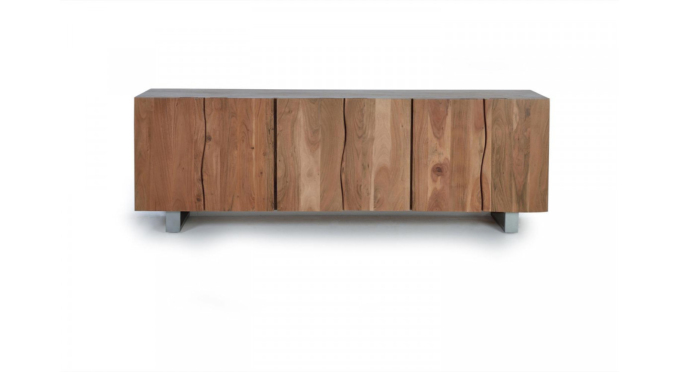 Truhe Holz, Eisen Braun 220x45x74cm