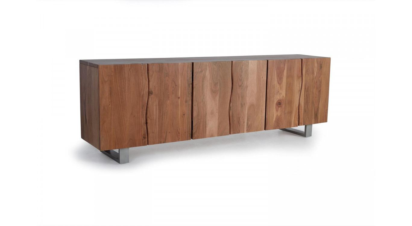 Truhe Holz, Eisen Braun 220x45x74cm