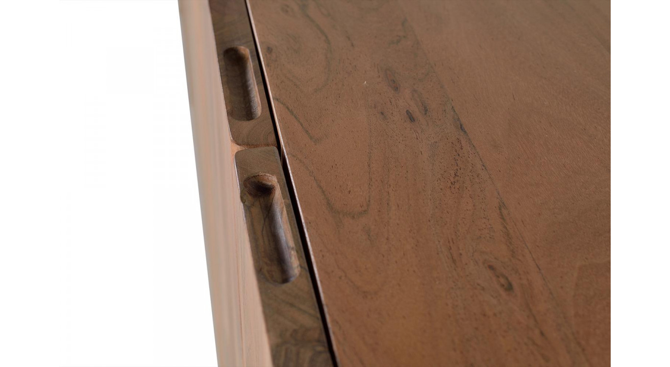 Truhe Holz, Eisen Braun 220x45x74cm