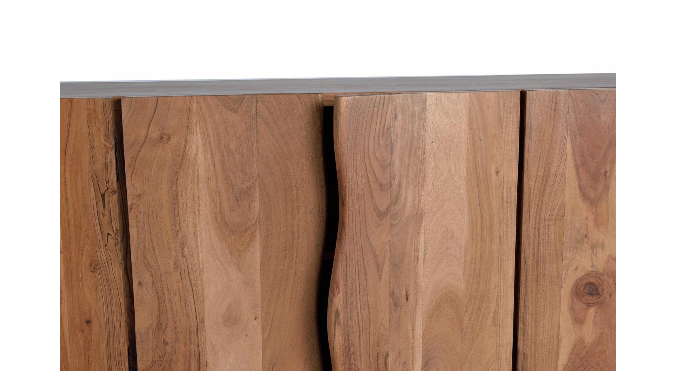 Truhe Holz, Eisen Braun 220x45x74cm