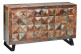Buffet 3 Tiroirs Bois, Fer Marron 150x40x90cm