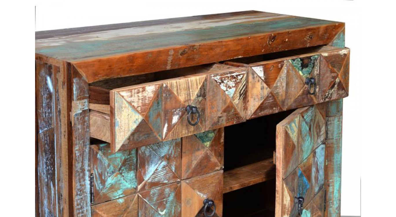 Anrichte mit 2 Schubladen Holz, Eisen Braun 100x40x87cm