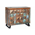Credenza a 2 cassetti Legno, Ferro Marrone 100x40x87cm