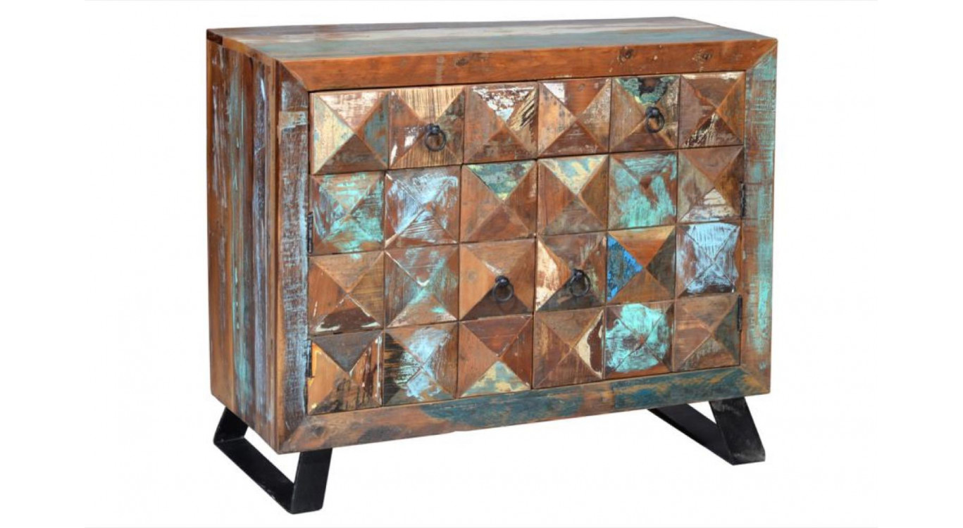 Anrichte mit 2 Schubladen Holz, Eisen Braun 100x40x87cm