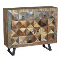 Sideboard 2 Drawers Wood, Brown Iron 100x32x87cm