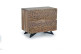 2 Drawer Bedside Table Wood, Brown Iron 57x34x50cm
