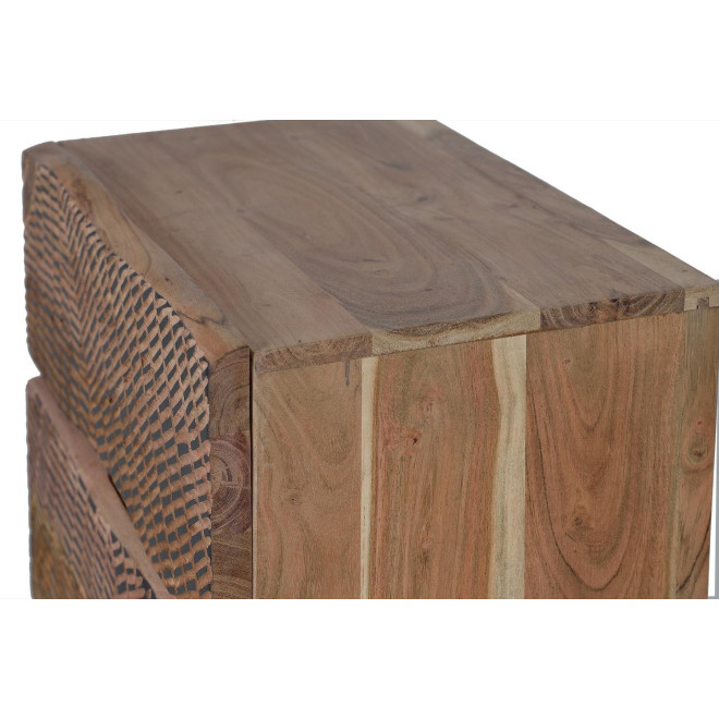 Table de Chevet 2 Tiroirs Bois, Fer Marron 57x34x50cm