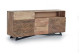 3 Drawer Wood, Brown Iron Sideboard 160x37x70cm
