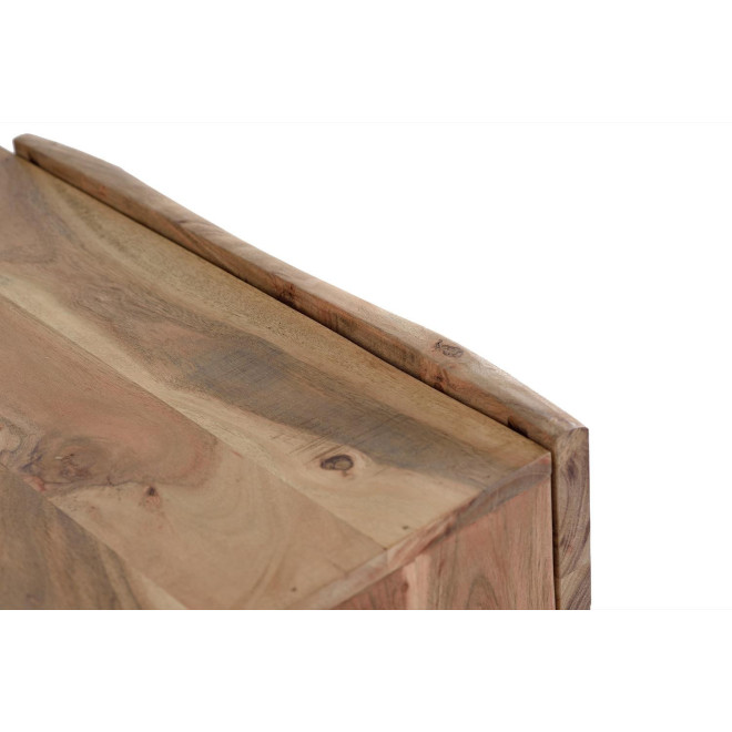 Bahut 3 Tiroirs Bois, Fer Marron 160x37x70cm