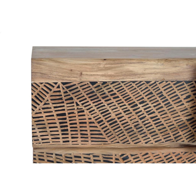 Buffet 3 Tiroirs Bois, Fer Marron 140x40x90cm