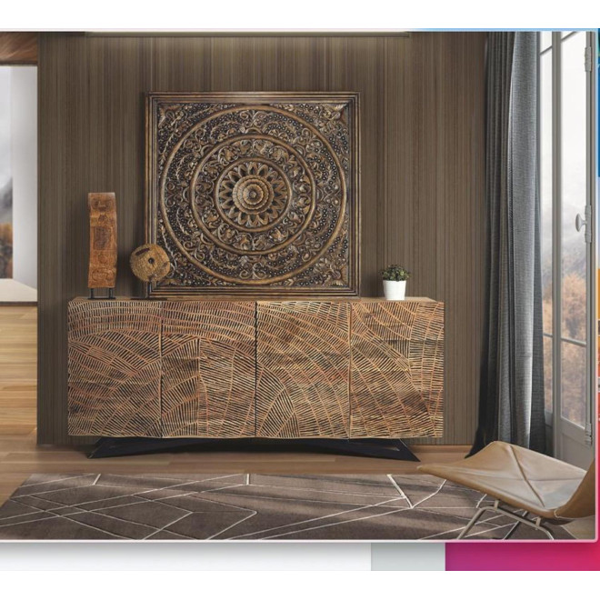 Truhe Holz, Eisen Braun 200x40x90cm