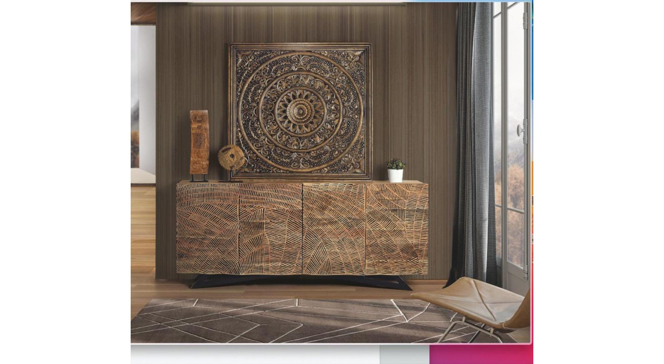 Truhe Holz, Eisen Braun 200x40x90cm