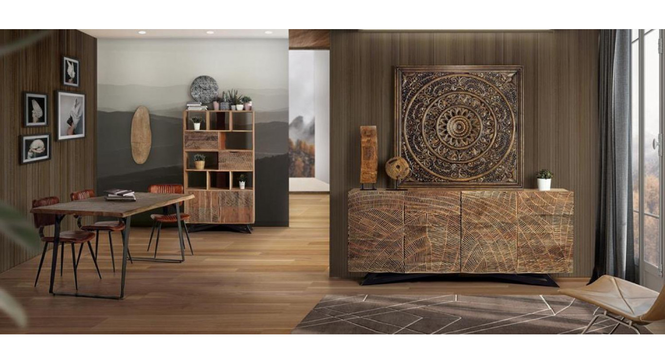 Truhe Holz, Eisen Braun 200x40x90cm