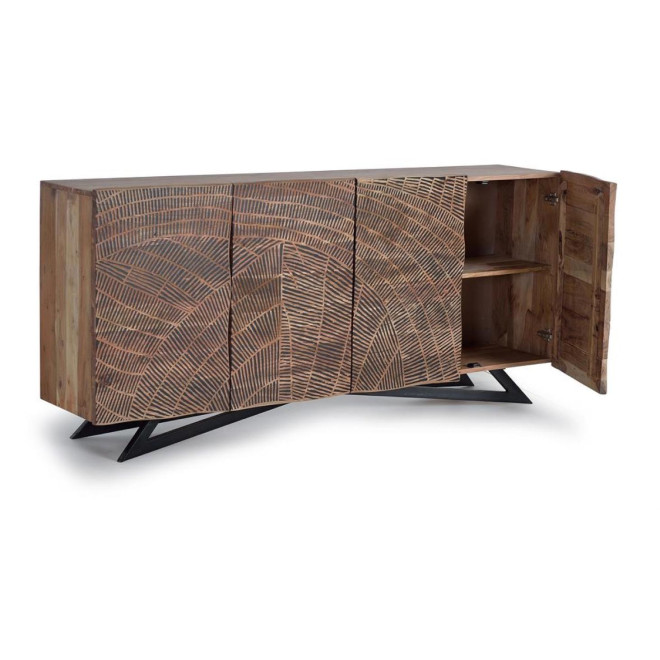 Truhe Holz, Eisen Braun 200x40x90cm