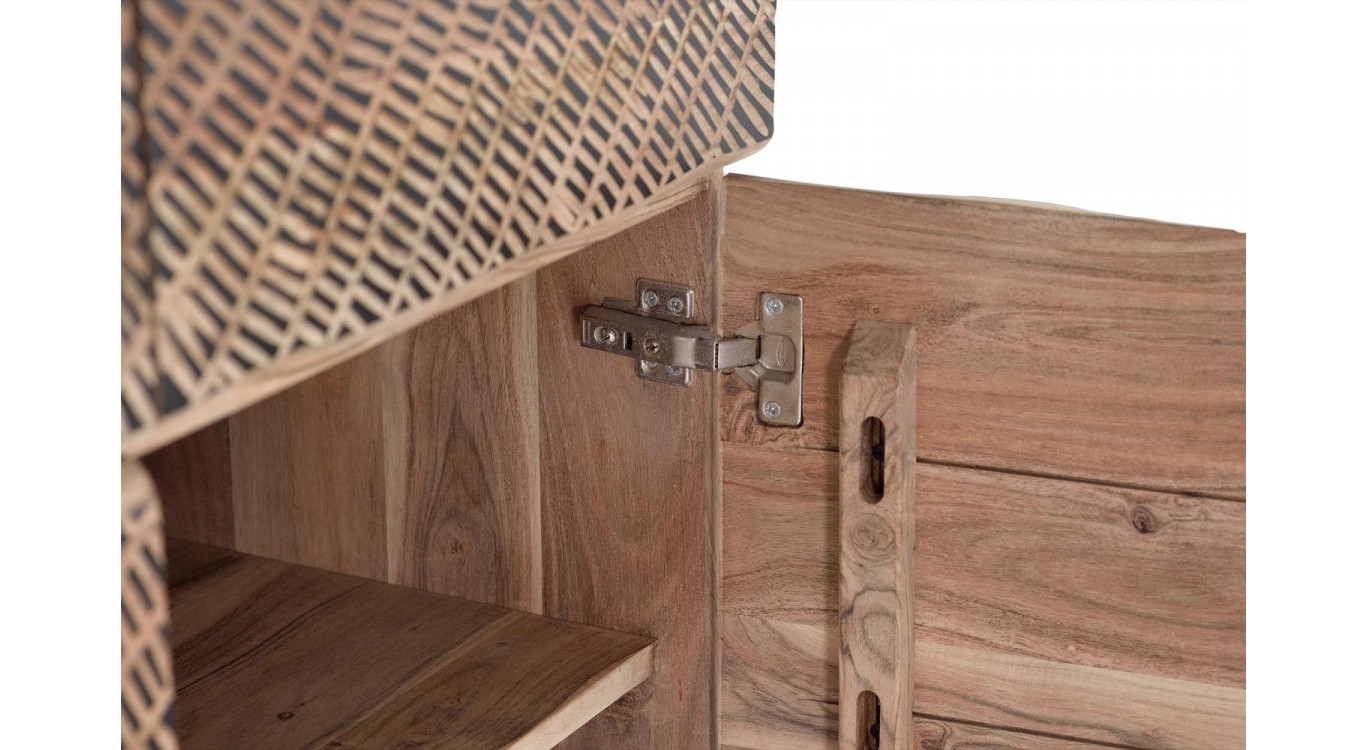 Truhe Holz, Eisen Braun 200x40x90cm