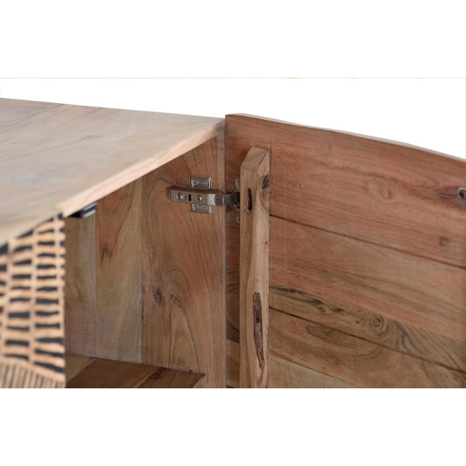 Truhe Holz, Eisen Braun 200x40x90cm