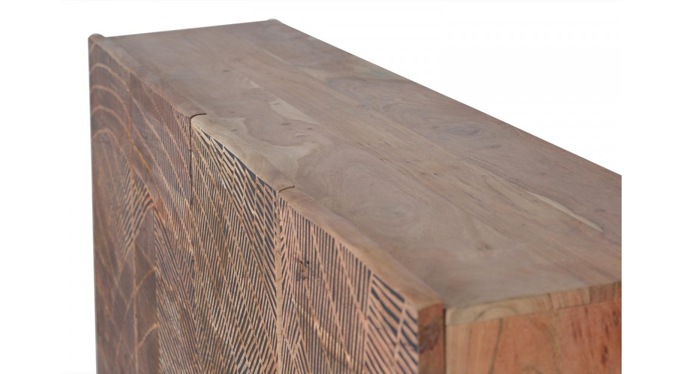 Truhe Holz, Eisen Braun 200x40x90cm