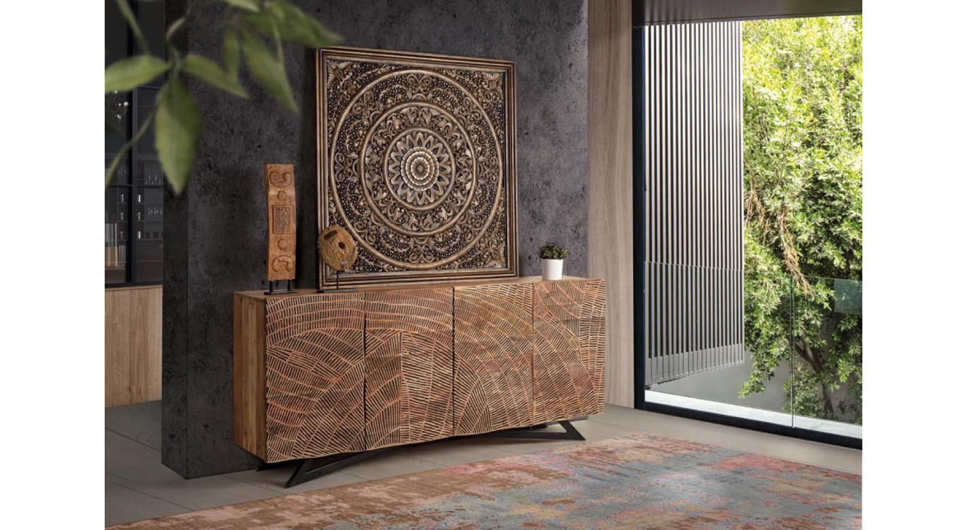 Truhe Holz, Eisen Braun 200x40x90cm